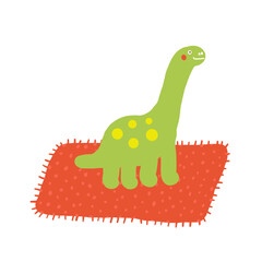 Children room interior toys objects set. Cute hand drawn doodle house kids space inside items, dino, dinosaur, Jurassic era creature, monster, carpet. Apartment elements