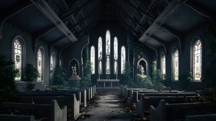 Interior of an abandoned church