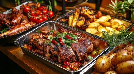 Obraz premium Buffet Feast: A Culinary Celebration for Special Occasions