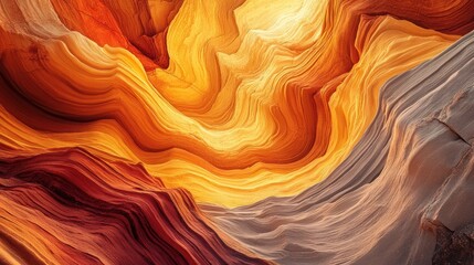 Obraz premium A richly textured close-up of sandstone and mountain stone in orange, brown, red, and golden yellow tones, creating a bright and natural design