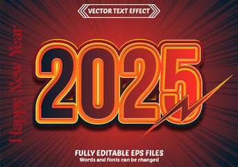 happy new year 3d text effect and bundle editable text effect with luxury background