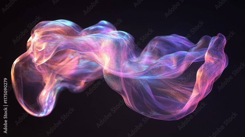 Wall mural macro glass 3d y2k render abstract bubble. transparent glassmorphism modern texture. holographic cur