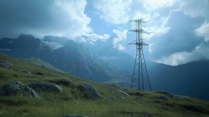 Obraz premium High voltage electricity line.
