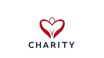 Charity logo icon on white background, Generative AI