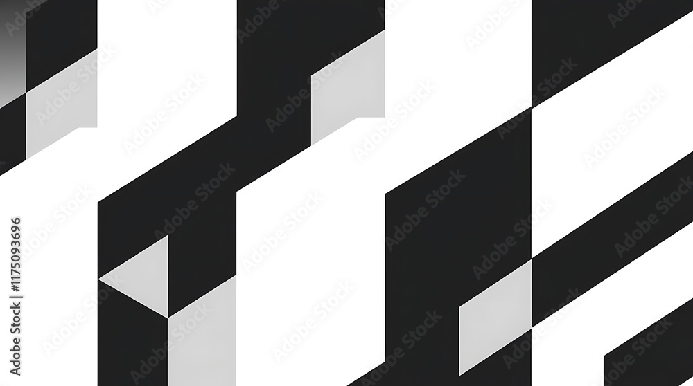 Poster abstract geometric pattern in black and white: a bold and modern design with overlapping geometric s
