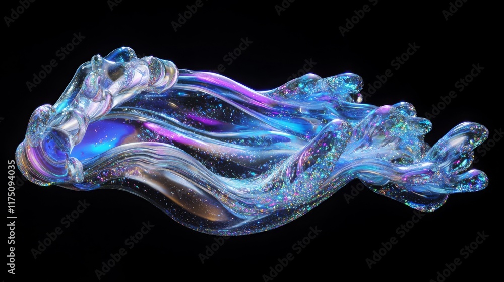 Canvas Prints macro glass 3d y2k render abstract bubble. transparent glassmorphism modern texture. holographic cur