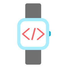Coding in smartwatch icon