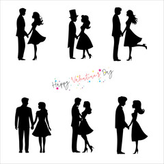 Happy Valentine's  Day  Couple Silhouette
