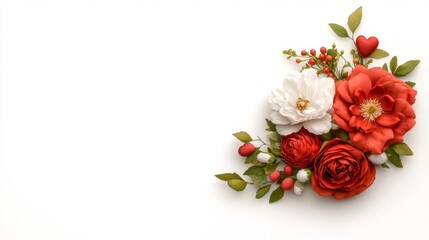 Floral Monogram Mockup with Heart Accents. Generative AI