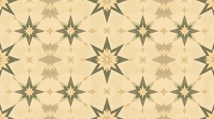 Fototapeta premium Vintage Starburst Pattern: A timeless and elegant pattern featuring intricate starbursts in warm beige and green hues, perfect for adding a touch of sophistication to your designs.