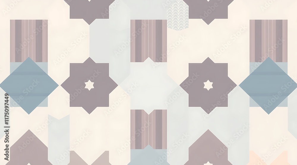 Poster subtle geometric pattern: muted tones and elegant shapes