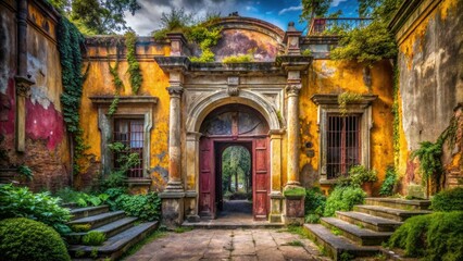 Fototapeta premium Urban exploration photography captured Toluca's Fine Arts Museum's beauty on April 9, 2022.