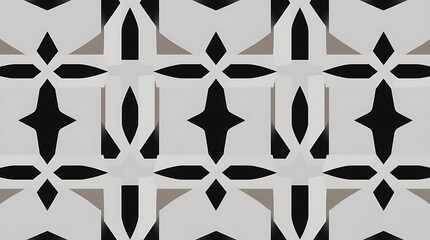 Fototapeta premium Geometric Abstract Pattern: Black and gray geometric shapes form a repeating pattern, creating a visually stimulating abstract design. This seamless pattern is perfect for backgrounds, textiles.