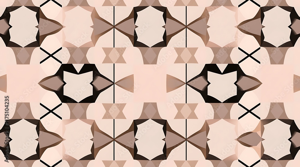 Poster abstract geometric pattern: a mesmerizing kaleidoscope of intricate shapes and colors, this digital 