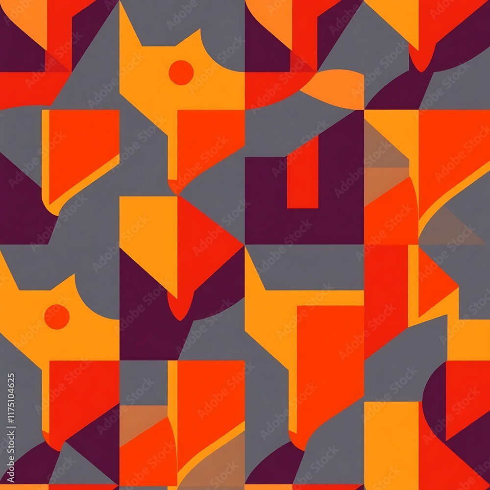 Poster abstract geometric pattern: bold, vibrant colors and geometric shapes intertwine to create a dynamic