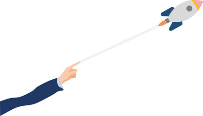  新規事業を始めるビジネスウーマンのイラスト