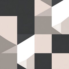 Abstract Geometric Pattern:  Geometric shapes in shades of gray and white form a modern, minimalist pattern, perfect for contemporary design projects.