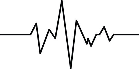  Heartbeat vector icon set. Heart shape with pulse line.