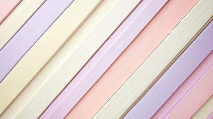 Fototapeta premium Pastel Colored Wooden Planks Diagonal Pattern