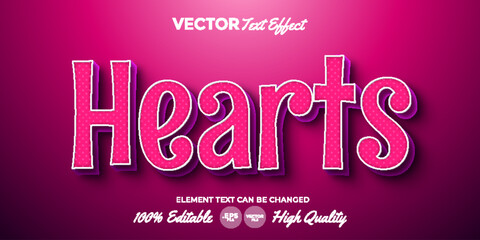 Hearts Editable Text Effect