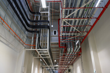 Naklejka premium Miscellaneous industrial installations inside manufacturing plant