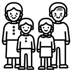 할아버지와 할머니 그리고 손주들 아이콘