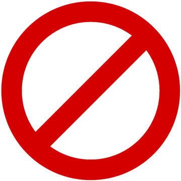 Se&ntilde;al simbolo de prohibido aislado sobre fondo blanco