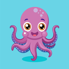 Happy little octopus smiles wide.
