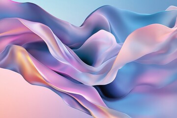 Colorful Abstract Background with Smooth Gradient Waves in Purple, Blue, and Pink – Soft Glow and Flowing Design