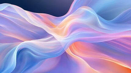 Colorful Abstract Background with Smooth Gradient Waves in Purple, Blue, and Pink – Soft Glow and Flowing Design