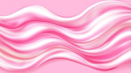 Naklejka premium Pink silk satin background with soft, wavy folds and a smooth, shiny texture, perfect for wedding or Valentine Day banners with copy space for design