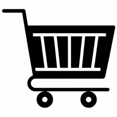 E-Commerce Cart Black Silhouette Vector