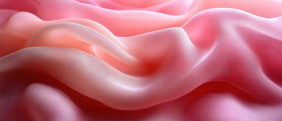 Obraz premium Flowing fabric in shades of pink, creating a serene and elegant visual texture.
