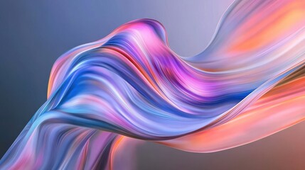 Colorful Abstract Background with Smooth Gradient Waves in Purple, Blue, and Pink – Soft Glow and Flowing Design