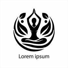 Abstract  Yoga Logo template design Human pose icon