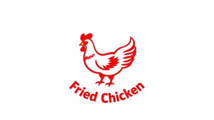 Fried chicken themed logo icon symbol on the white background. Generative AI