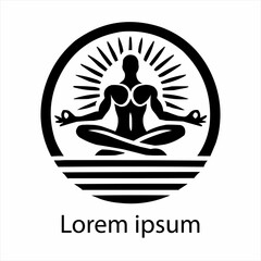 Abstract  Yoga Logo template design Human pose icon