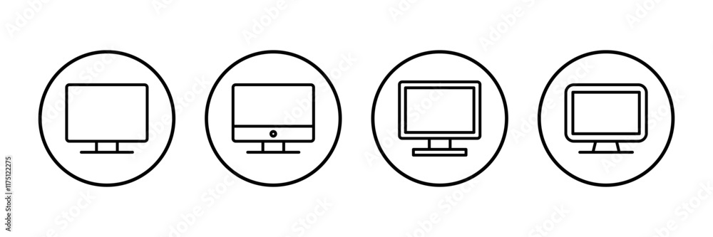 Poster computer icon vector isolated on white background. pc icon vector. computer monitor icon. flat pc sy