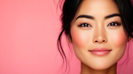Fototapeta premium Close up of a young woman with flawless makeup