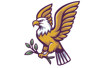 eagle cartoon isolated on white