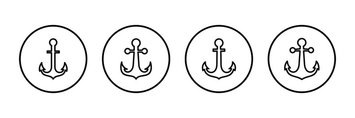 Anchor icon vector isolated on white background.Anchor symbol logo. Anchor marine icon.