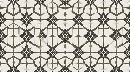 Fototapeta premium Geometric Pattern: A seamless pattern of interlocking geometric shapes creates a mesmerizing visual rhythm. The intricate design, featuring repeating motifs.