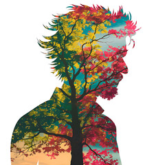 Silhouette of Seasons Soul Intertwined with the Seasons