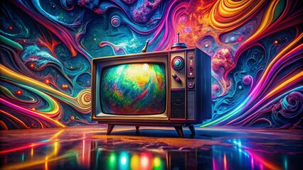 Retro VHS Zoom Title Intro: Surreal Glitch Art Background