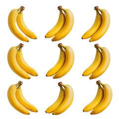 Fresh Bananas Arranged in a Geometric Pattern on a Light Background