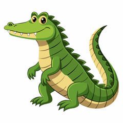Fototapeta premium Illustration of an Alligator, colorful green Crocodile - Vector Illustration