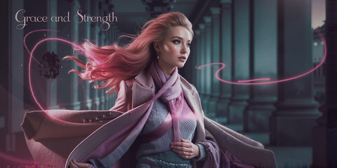 Ballerina poised elegantly on stage with dramatic lighting