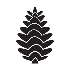 Pine cone silhouette vector illustration on white background