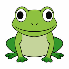 colorful Minimalist  Frog - Vector Illustration