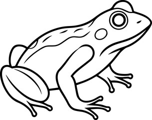 Minimalist Black outline of a Frog - Vector Illustration